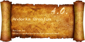 Andorka Orsolya névjegykártya